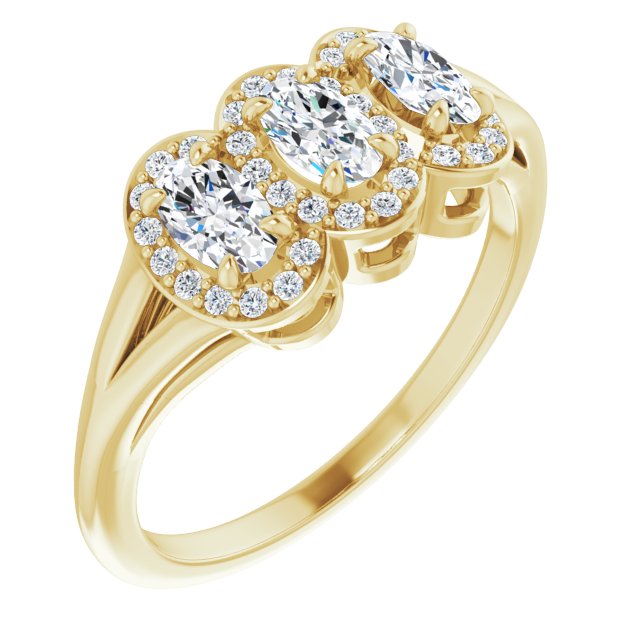 14K Yellow Natural White Sapphire & 1/6 CTW Natural Diamond Ring